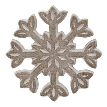 2 Set Rustic White Wooden Snowflakes - The Fox Decor